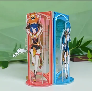 Genshin Impact Zibai Xiao Xiangling Xingqiu Cosplay Anime Acrylic Standee Desktop Ornament Standing Sign Game Official Gifts