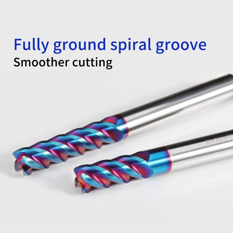 JRDS 65° Long Reach Carbide Corner Radius End Mill, 4 Flutes Coated CNC Milling Cutter For Metal Machining