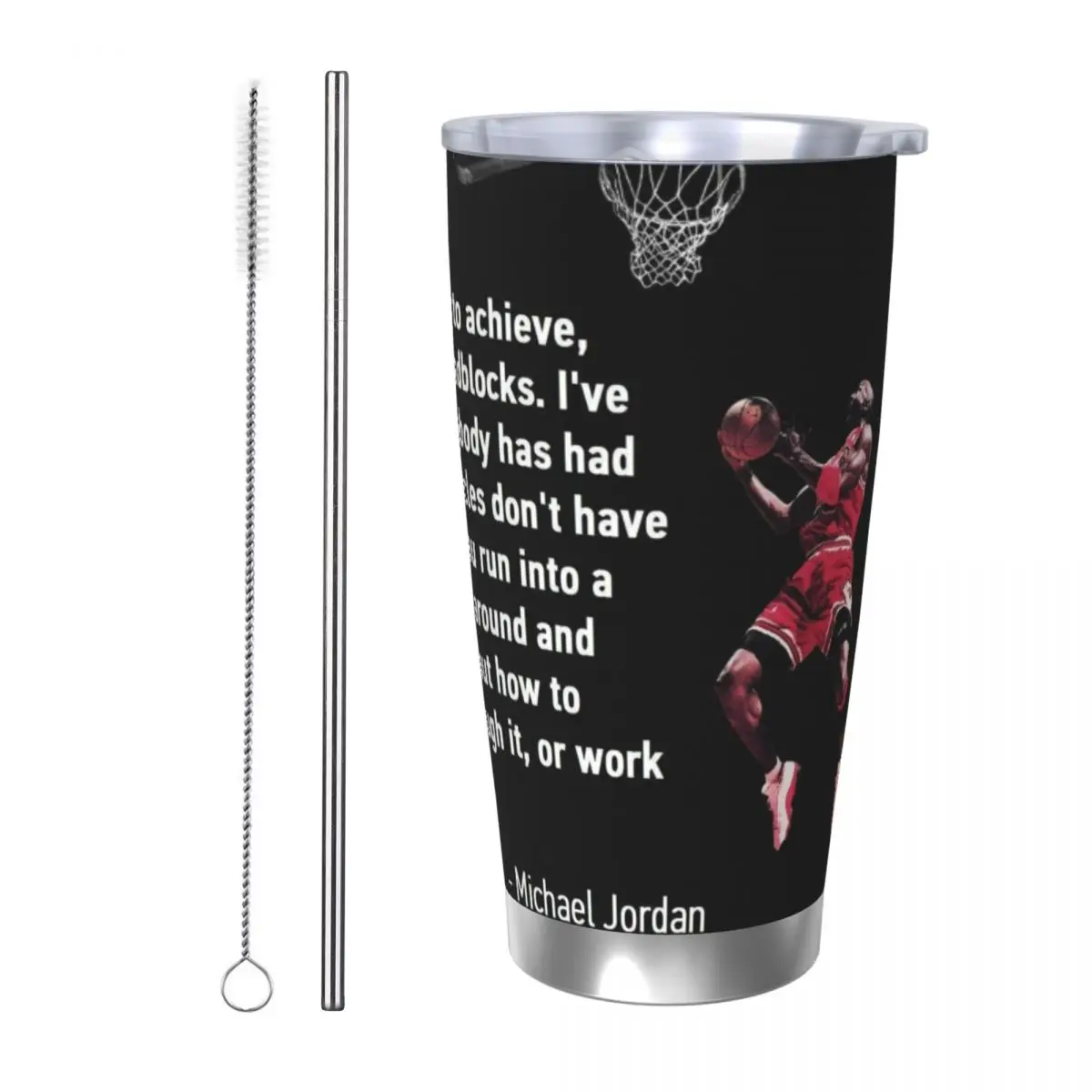 Michael-Jordan 23 20oz Cup Large Capacity Car Mug Leak-proof Juice Coffee Cup Food Grade