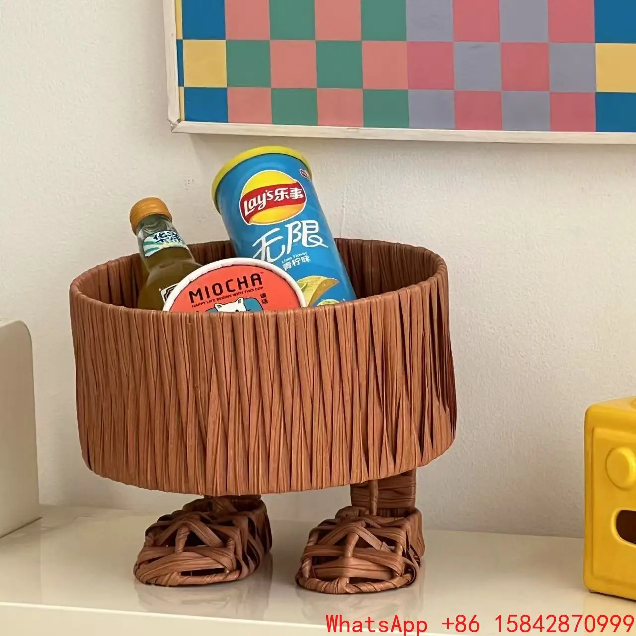 

Rattan fruit basket household living room tea table snack storage basket