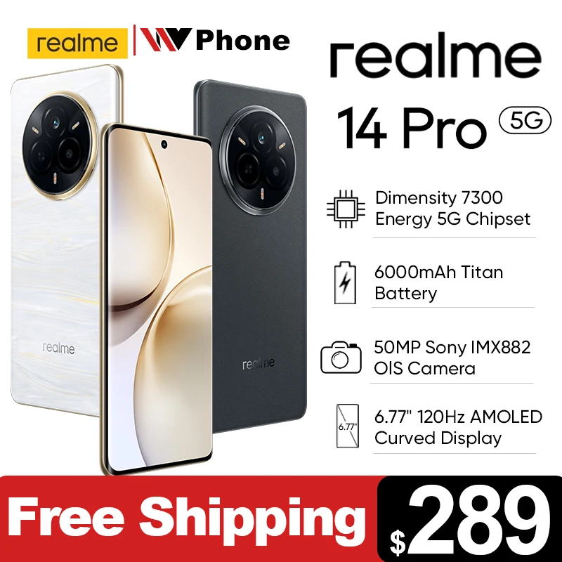 [World Premiere] realme 14 Pro 5G Smartphone 6000mAh Battery 50MP Sony OIS Camera 6.77