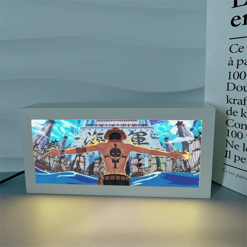 Uma peça luffy ace cabeceira quarto luz da noite roronoa zoro mesa de estudo longa luz da noite decoração ornamentos presente brinquedos