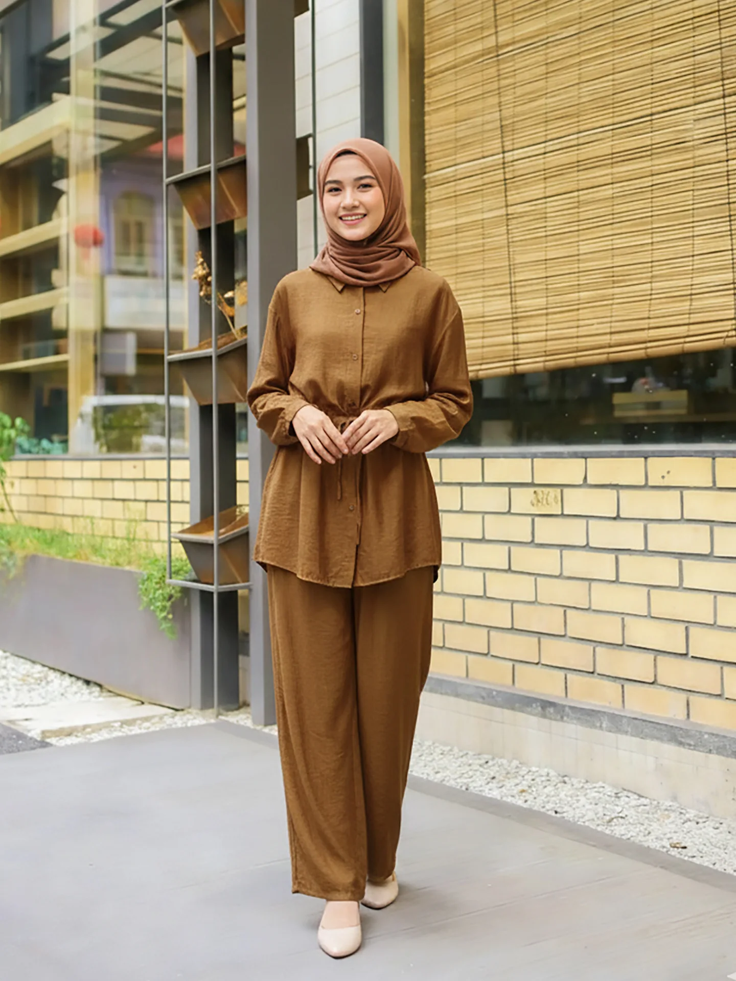 

Мусульманские комплекты для Рамадана, 2 шт., женская рубашка с длинным рукавом на шнурке, брюки на шнурке, Femme Musulmane, ансамбли, исламская одежда, наряды