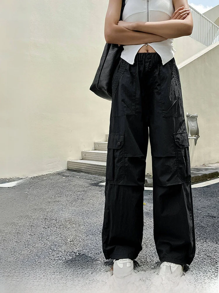 pantalon-de-travail-noir-ample-pour-filles-nouvelle-collection-printemps-automne-2026-coupe-large-en-coton-taille-elastique-decontracte-et-tendance-style-militaire