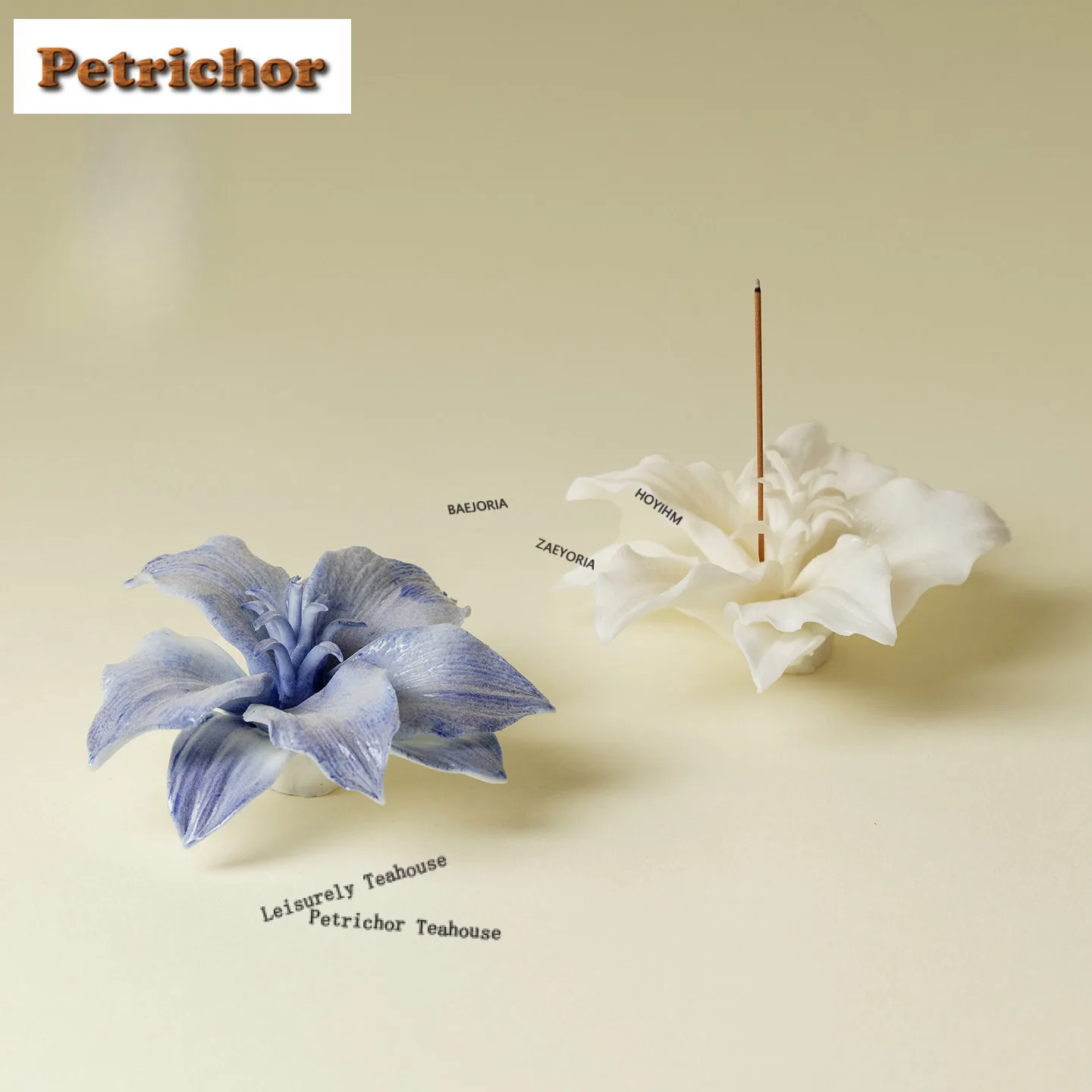 Handcrafted Lily Flower Incense Holder Water Fountain Decoration Incense Burners Aromatherapy Censer Yoga Accessories Decoration