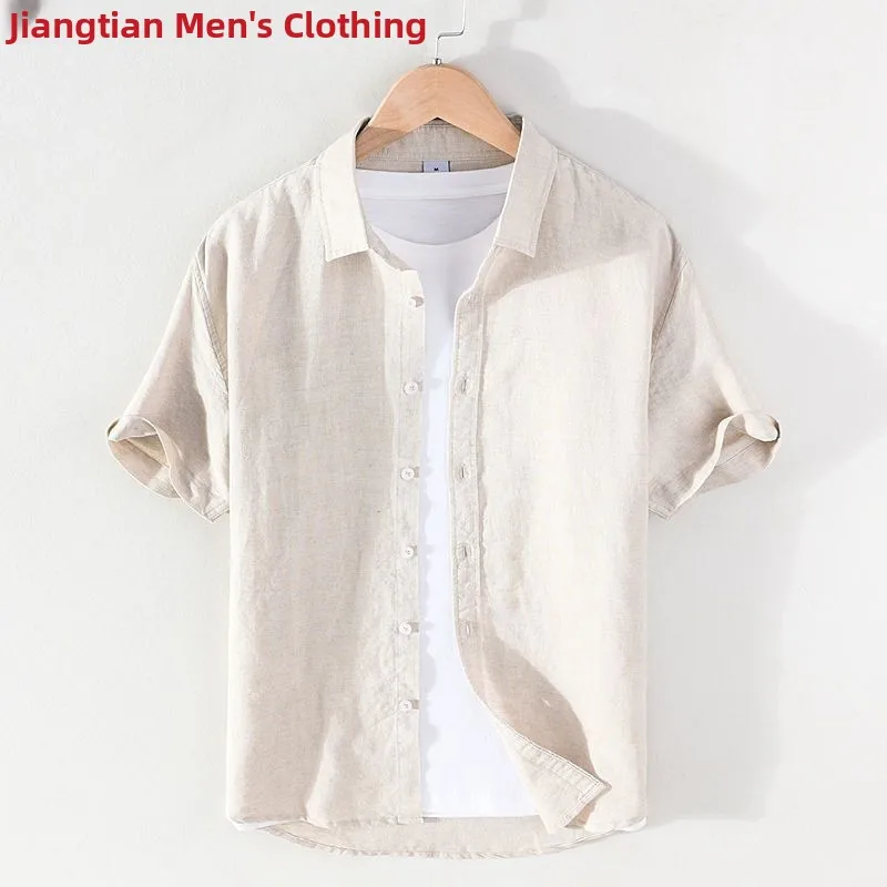 

Свободный хлопок и лен мужской ort Sve воротник-стойка повседневный свободный топ f Sve однотонный белый хлопок льняной irt