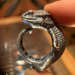 Domineering Gecko Opening Adjustable Ring Lizard Ring for Men Jewelry Accessories Gifts
