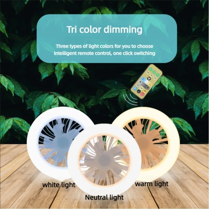 Lampe de ventilateur de plafond 3 en 1 avec télécommande intelligente, Base de convertisseur E27, lumière LED pour salon, chambre à coucher, éclairage Miflame