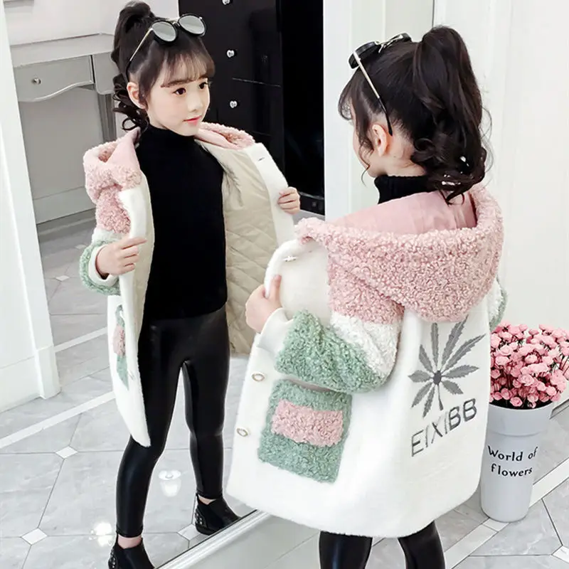 Ragazze bambini cappotto giacca soprabito cotone 2022 elegante caldo addensare velluto inverno adolescente Plus Size abbigliamento per bambini