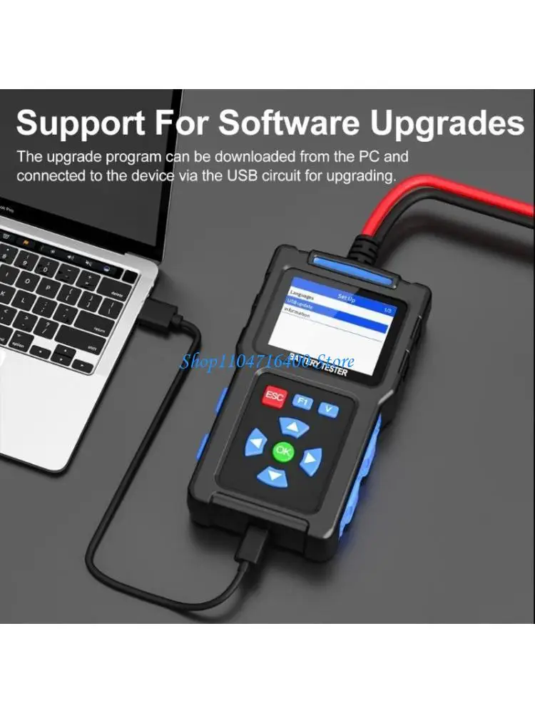 

y1gd Efficient Battery Tester Plastic Battery Analyzers Upgrades for Motorcycle & Car Batteries Supporting Six Testing Modes