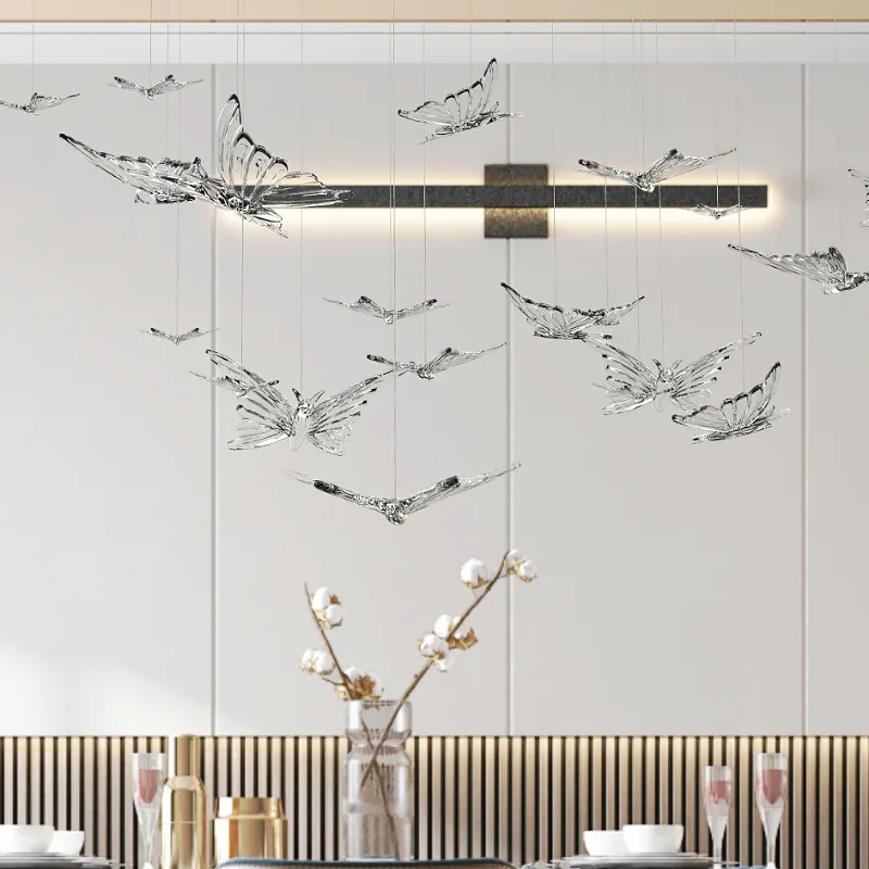 Air Pendant Pendant Simple Modern Art Glass Butterfly Shopping Mall Decoration Pendant Kindergarten Decoration