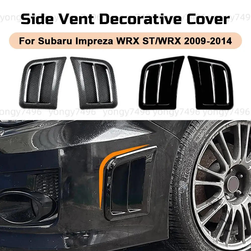 Car Upgrade For Subaru Impreza WRX STI/WRX 2009-2014 Gloss Black Carbon Fiber Look Front Fender Side Air Vent Intake Frame Trim