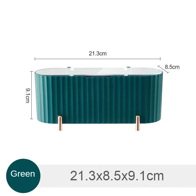 Desktop Cosmetic Storage Box, Transparent Cotton Swabs with Cover, Beauty Egg Classification, Storage Organizer