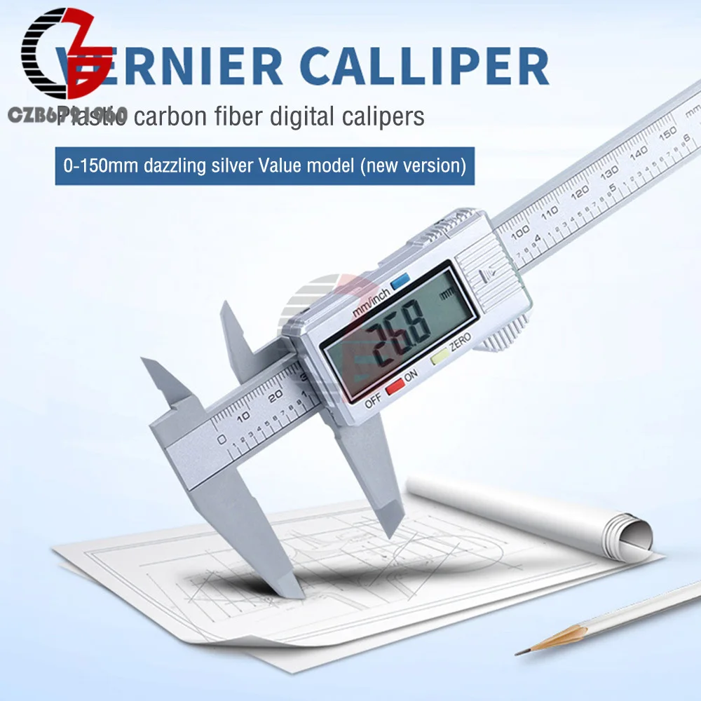 Caliper Measuring Tool Digital Caliper 100mm 150mm Digital Micrometer Waterproof Easy Switch from Inch to Millimeter Woodworking