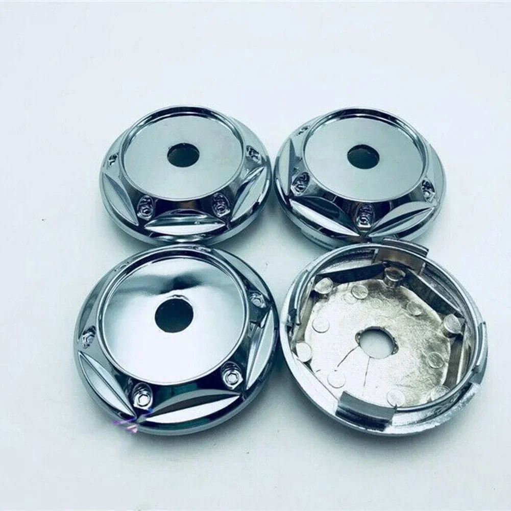 Tyre Hub Cap Cover Wheel Central Cap ABS Plastic Chrome High 27mm Inside Diameter 44.5mm Outside Diameter 68mm