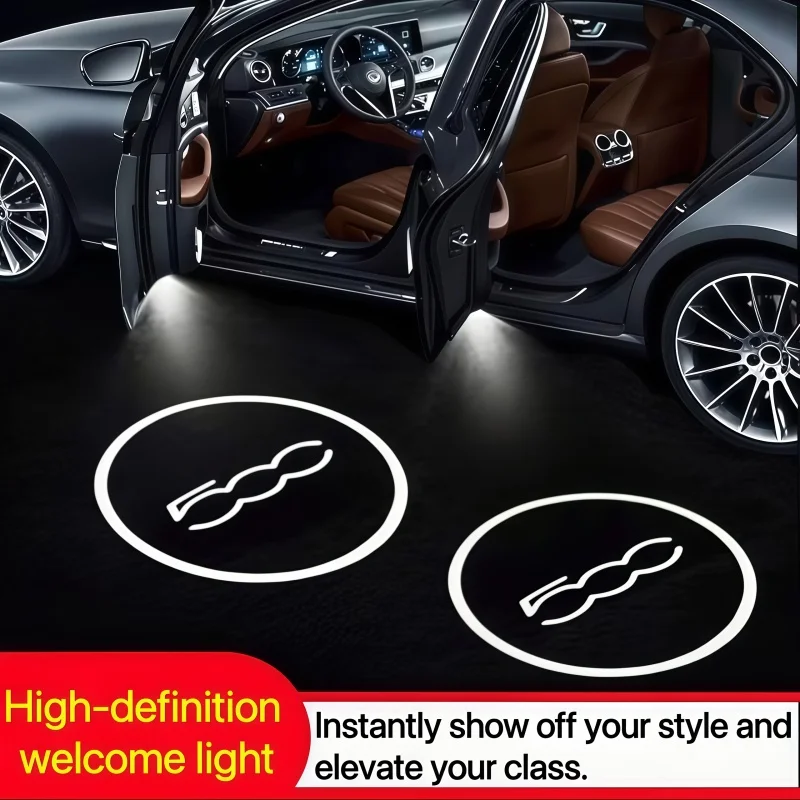 

2pcs Car Led Courtesy Door Logo Projector Customize Lamp for Fiat 500X 500 500L Grande Punto Welcome Laser Ghost Shadow Light