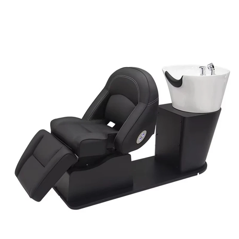 

Modern Luxury Electric Shampoo Chair with Massage Function Stainless Steel Salon Spa Wash Bed