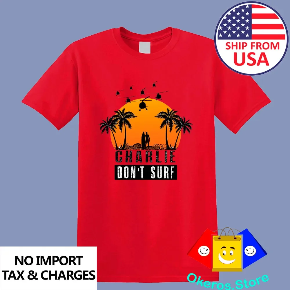 Apocalypse Now Charlie Don't Surf Movie Men's Red Size S to 3XL