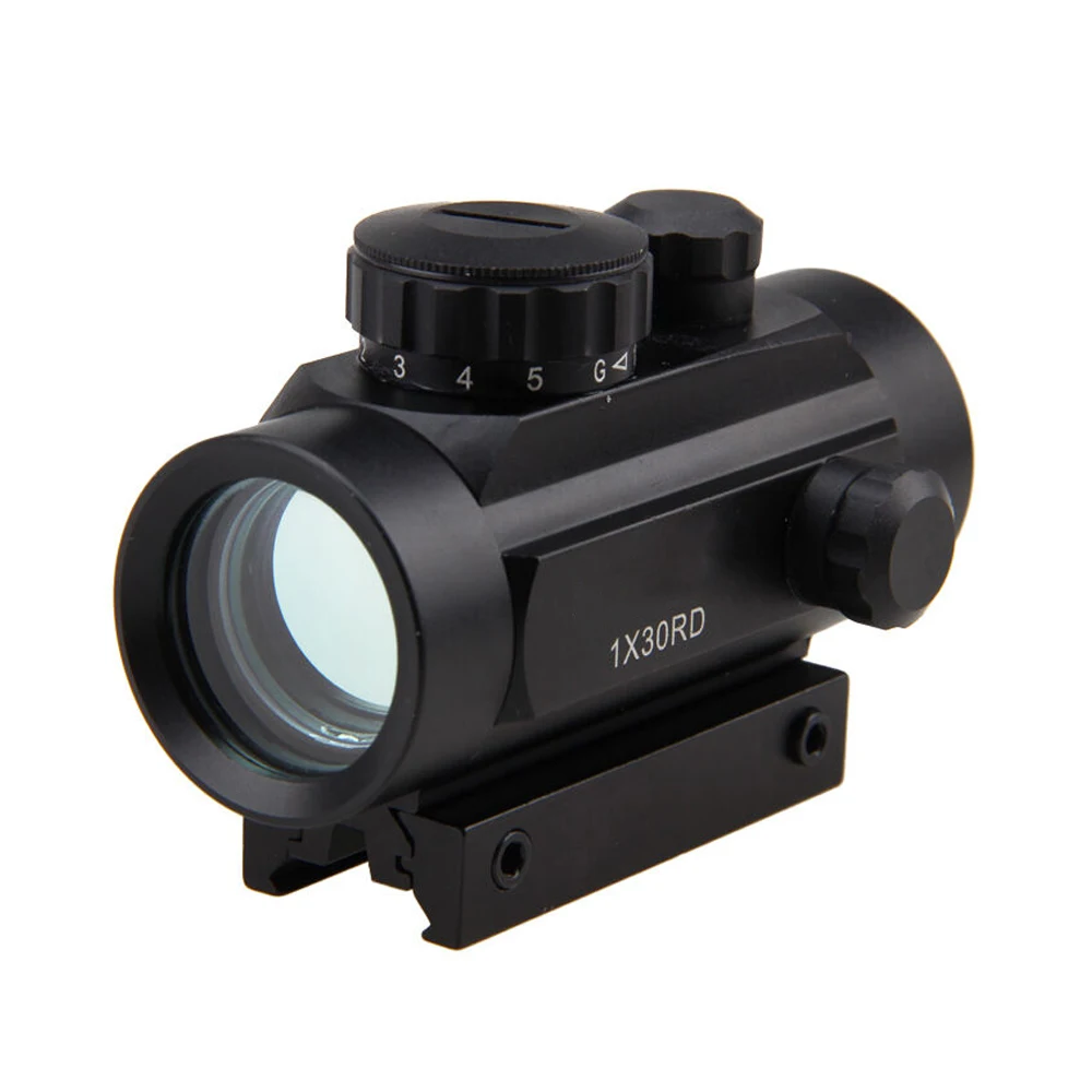 

5 M.O.A Dot Red Green Dot 1X30RD Telescope Dot Scope Sight Tactical Mount For 11mm & 20mm Weaver Hunting