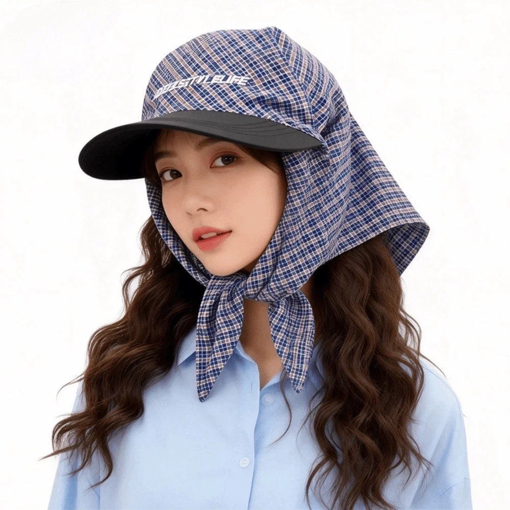 

Fashion Korean Style Headscarf Baseball Hat Plaid Y2k Scarf Baseball Cap Hair Scarf Hip-hop Strappy Bandana Hat Spring