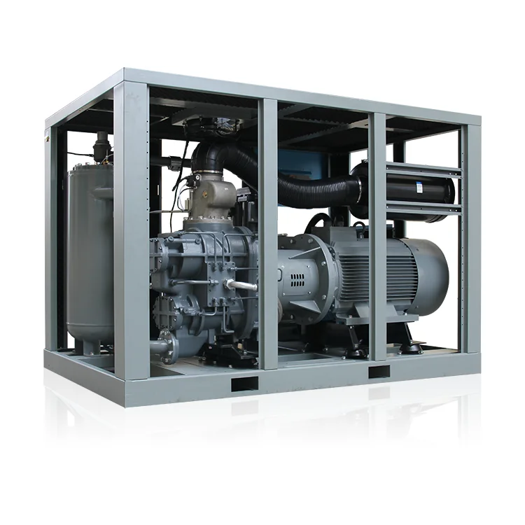 175 حصان 132 كيلو واط ضاغط هواء لولبي مزدوج المرحلة مبرد بالماء لصناعة البناء #3