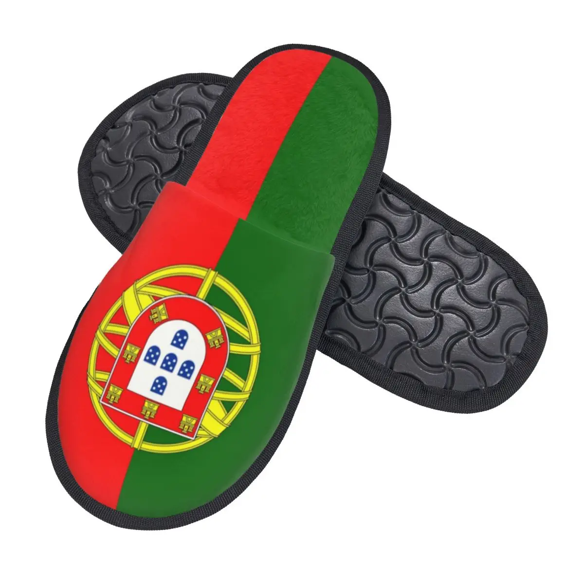 Custom Flag Of Portugal Memory Foam Slippers Women Comfy Warm Portuguesa Patriotic House Slippers