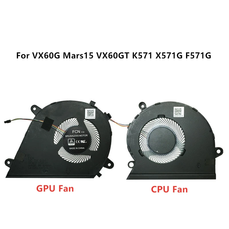 Brand New Original Laptop CPU GPU Cooling fans For ASUS VX60G Mars15 VX60GT K571 X571G F571G