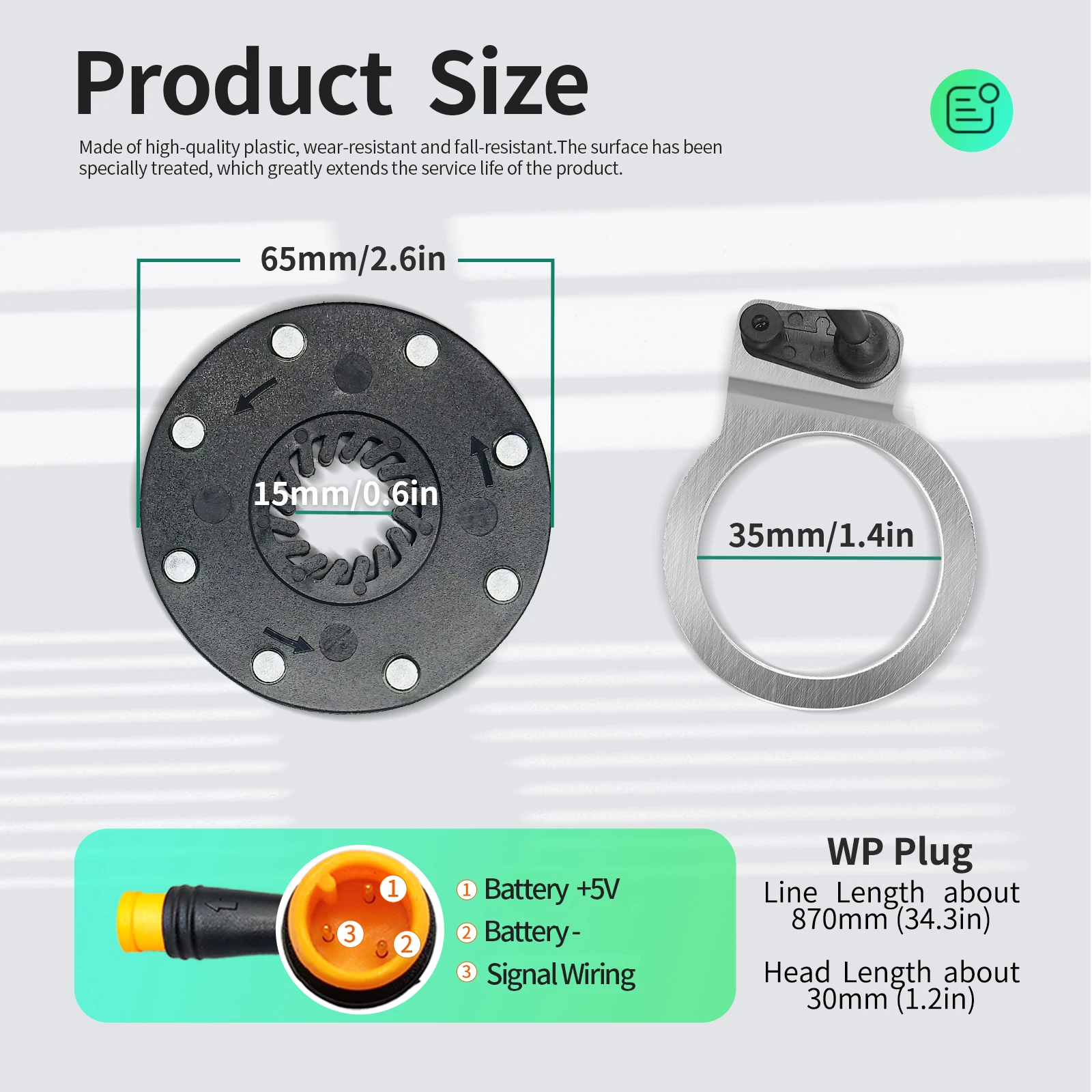 KT BZ-4 Power Sensor 8 Magnet Electric Bicycle PAS Waterproof/SM Plug, Suitable for Electric Bicycle Modification Kits image 3