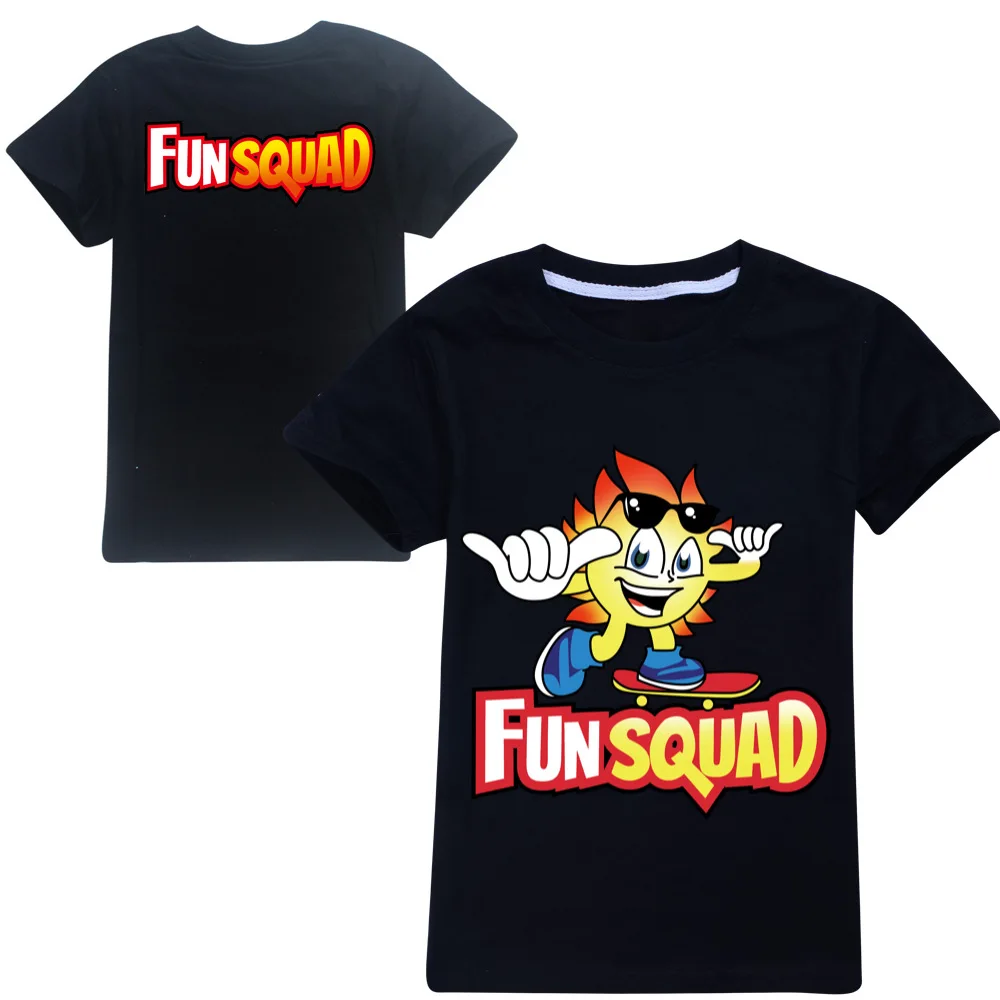 New Boys Kawaii Fun Squad Gaming Cotton Printing T-shirts Cartoon Short-sleeved Girls T-shirt Summer Casual All-match Tops