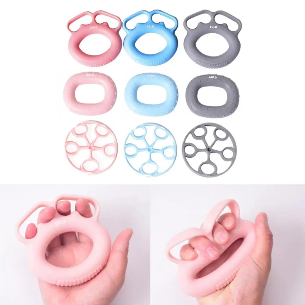 3Pcs Silicone Hand Finger Grip Ring Muscle Power Training Exercise