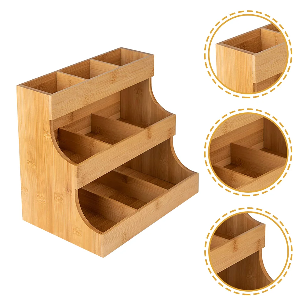 

Earring Storage Organiser Coffee Bag Milk Tea Hotel Shelf Wooden Box Rack Sugar Holder Organizer Teas infusions