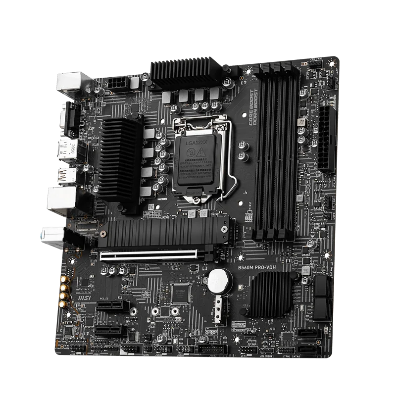 msi B560M PRO-VDH (mATX، الجيل 11th/10th Intel Core، LGA 1200 مقبس، DDR4، PCIe 4، CFX، M.2 فتحات، USB 3.2، 2.5G LAN اللوحة الأم #3