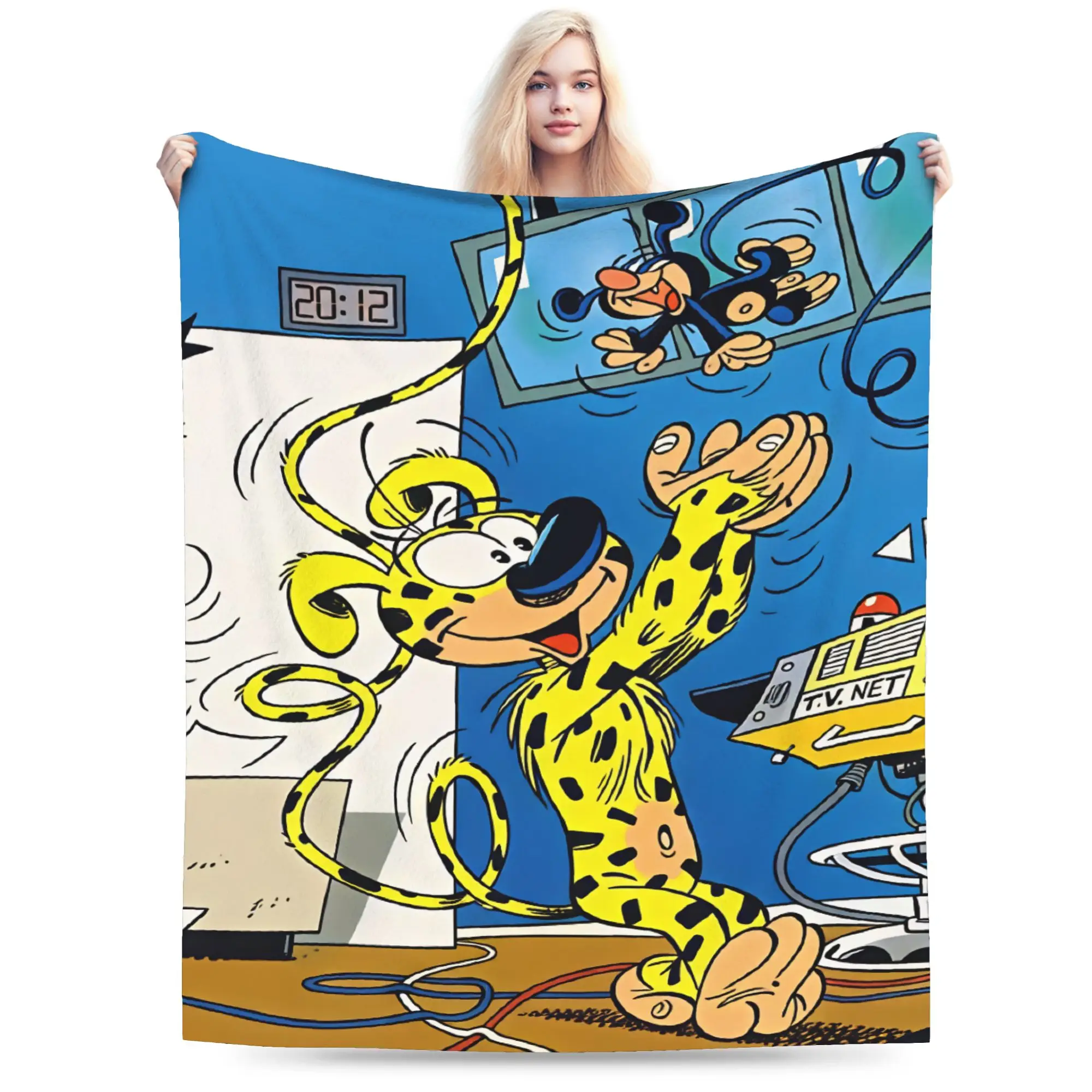 Funny Marsupilamis   Flannel Blanket Autumn  Super Soft Throw Blanket for Girls Boys Outdoor Print Bedspread Sofa Bed Cover