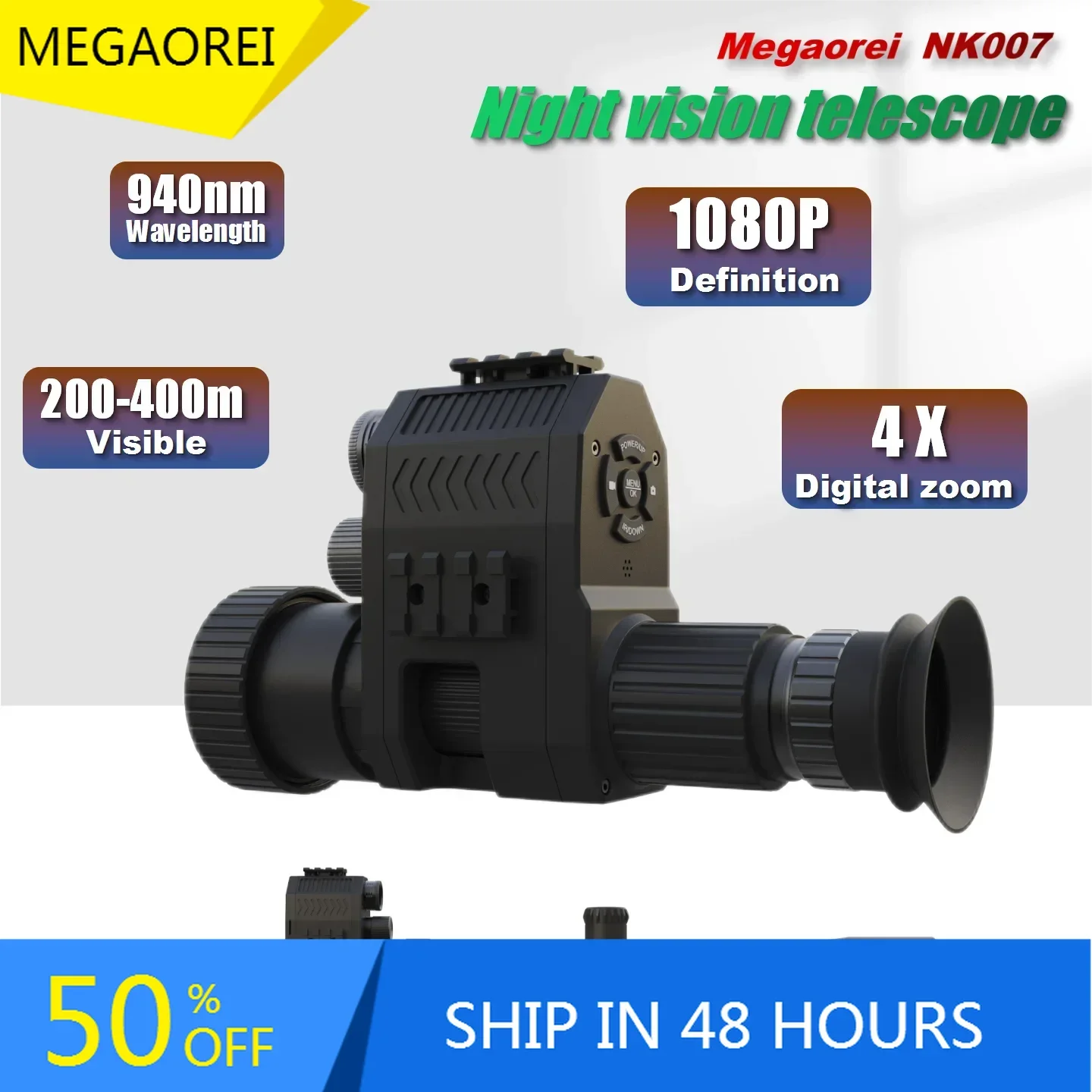 

20252023 new 940nm 1080P laser infrared night vision monocular rifle scope for hunting