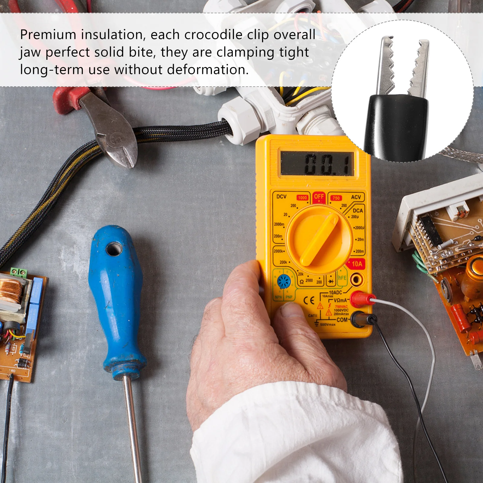 

20Pcs Alligator Clip Electrical Test Clips Heavy Duty Insulated Cable Clamps for Voltage Current Resistance Measurement Tool