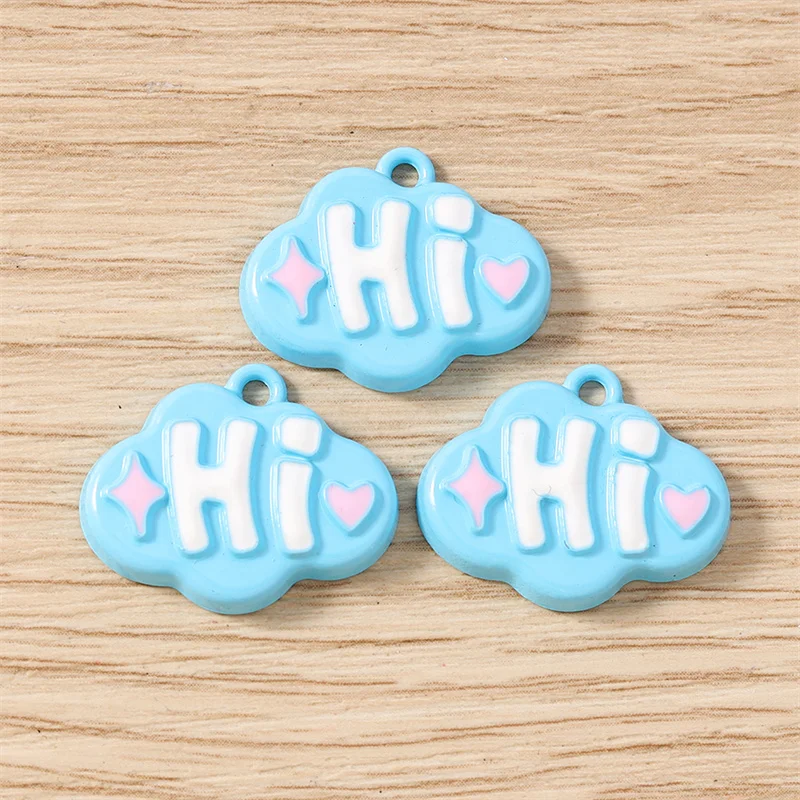 Tusember 10 Stück 18 x 22 mm Cartoon-bunte niedliche Hi-Charms für Frauen und Mädchen, niedliche Ohrringe, Schmuck, Halskette, Armband, DIY-Handwerk – Detail 7