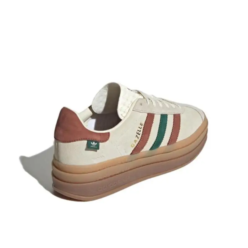 Adidas Originals Gazelle Bold Non Slip and Wear Resistant Training Shoes for Women, in Beige Brown Green Color