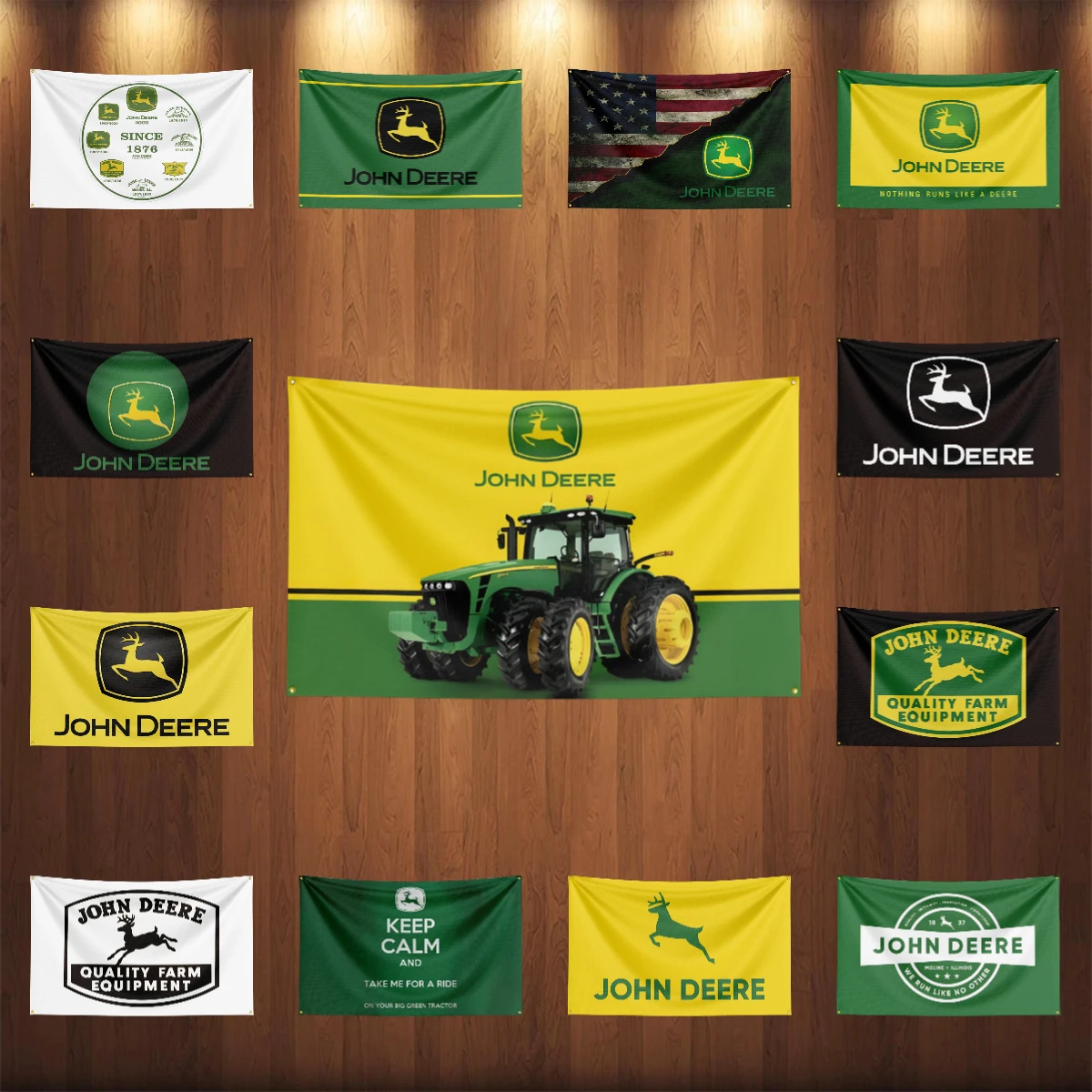 3×5ft Deers Tractors Flag Polyester Digital Printed Tool Tapestry Banner Curtain For Decor B