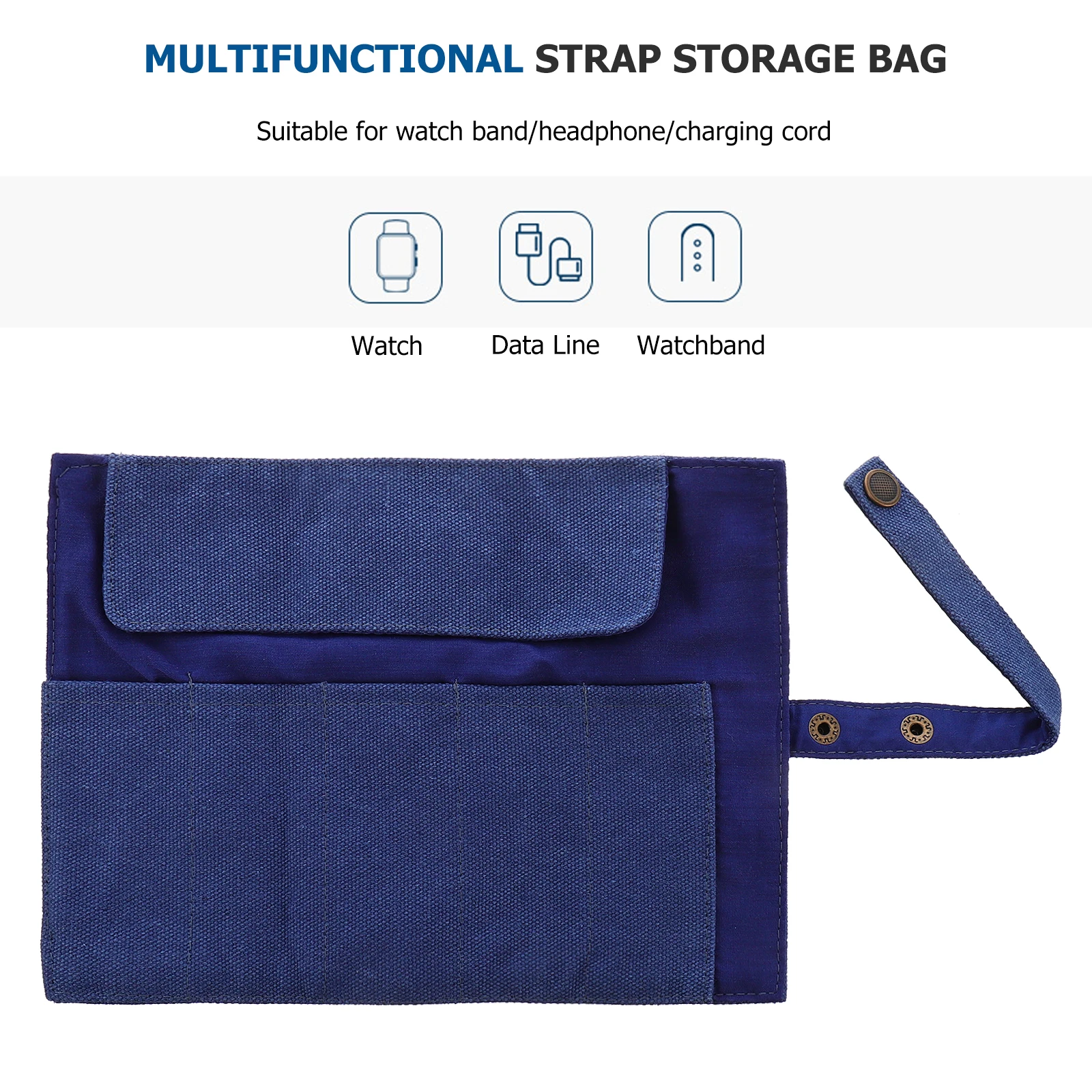 

Smart Watch Storage Bag Strap Showcase Pouch Watches Canvas Travel Band Carrying Man Sleeve