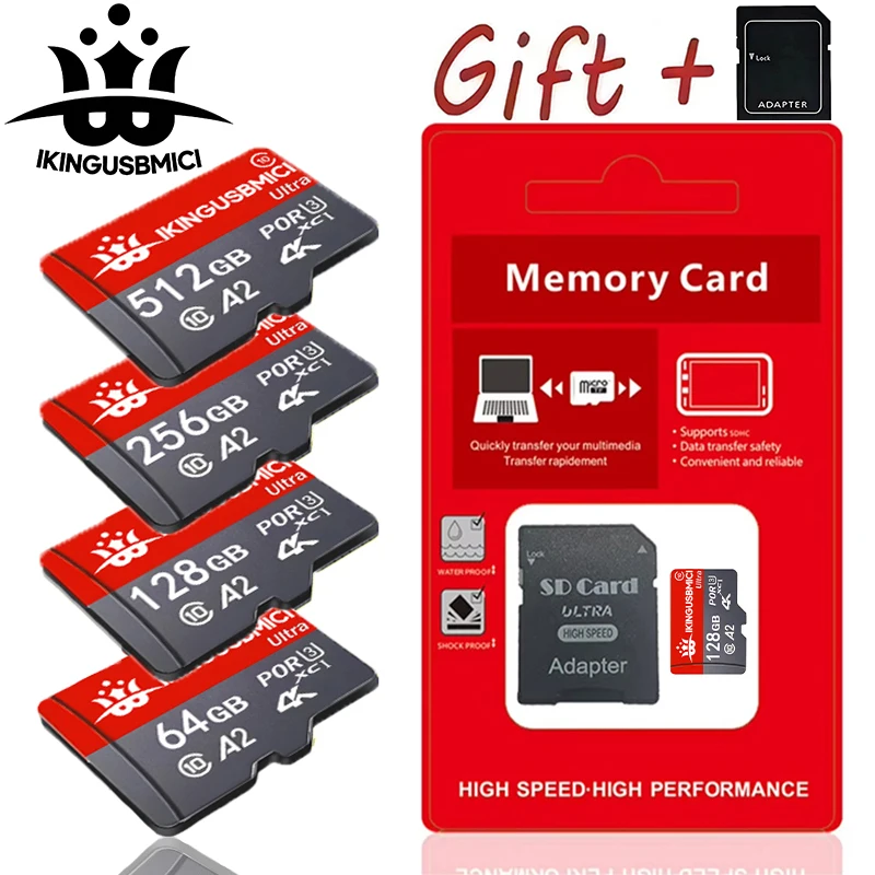 Cartão de Memória e Cartão Micro SD, Cartões SD, Cartões TF, Ultra Alta Velocidade, Essenciais 32GB/64GB/256GB/512GB para MP3 Player