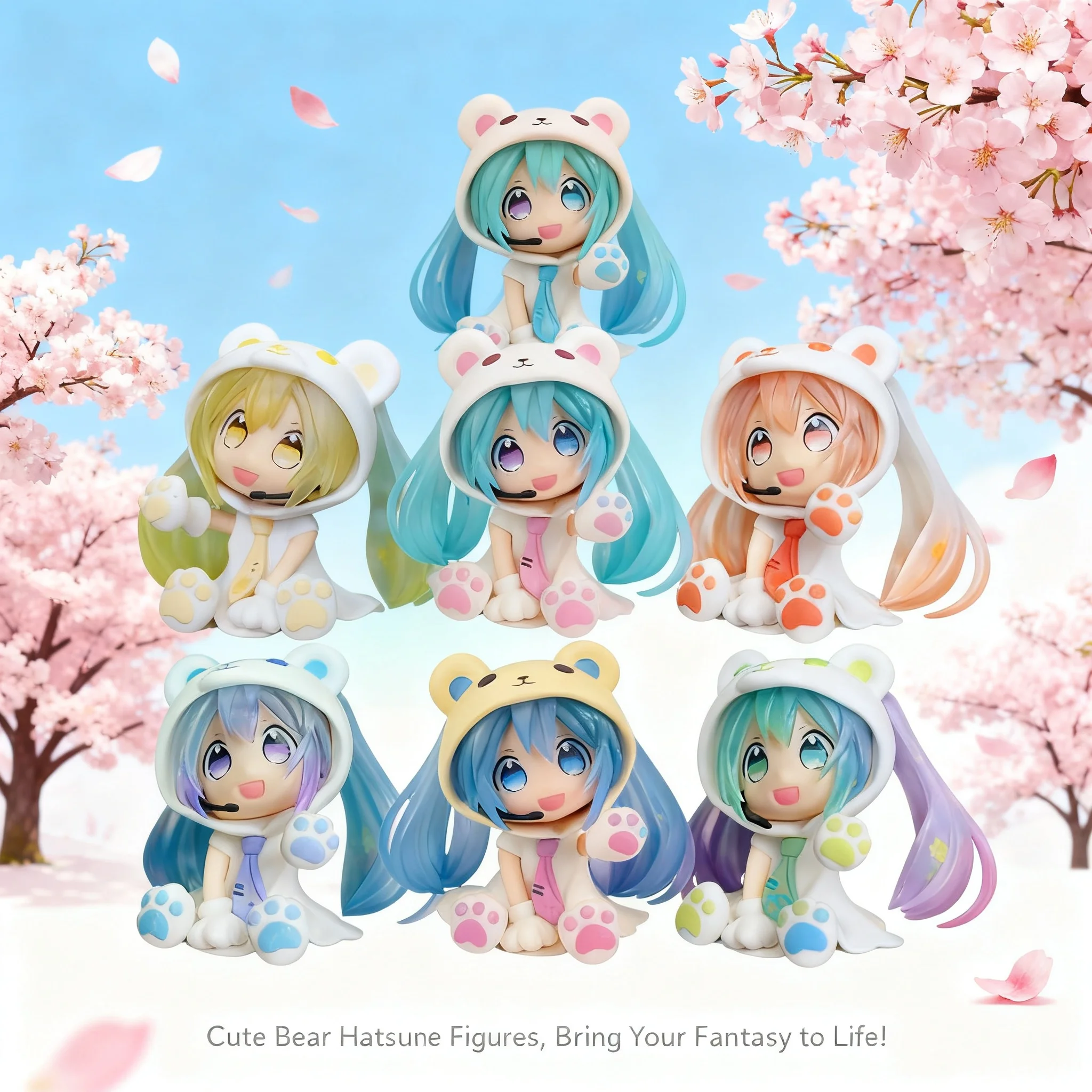 

Miku Hatsune Q Version Bear Miku Figure Cute Creative Car Decor Car Ornament Desktop Display Anime Collectible Gift Boxed