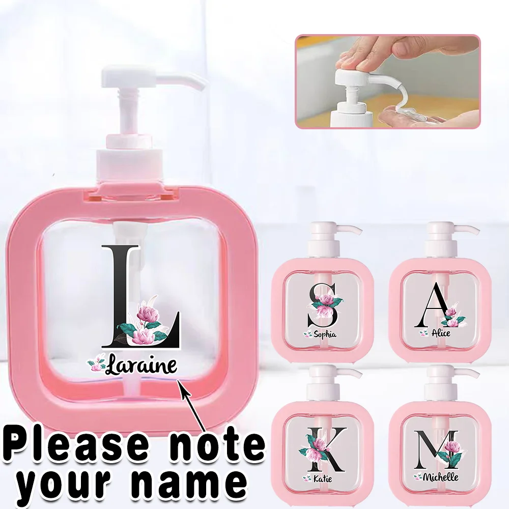 

Customized Name 500ml Lotion Bottle Soap Dispenser Refillable Detachable Hand Sanitizer Travel Makeup Container Wash Accessories