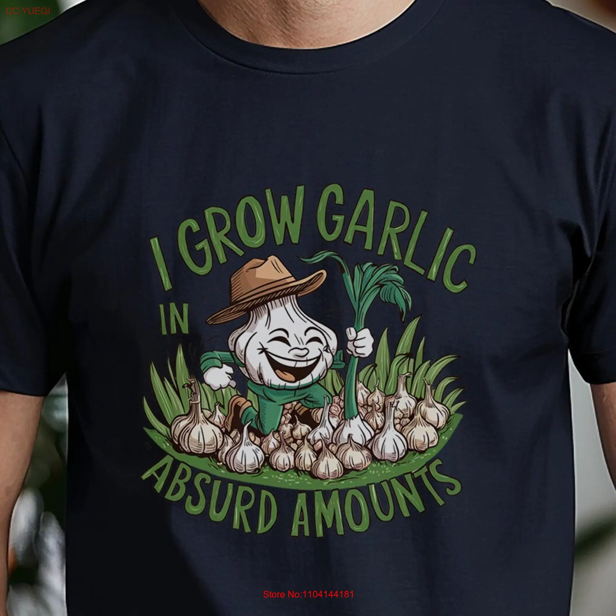 I Grow Garlic in Absurd Amounts T Shirt Vintage by Bella Canvas 3001 for Gardening Enthusiasts Foodie Fashionistas