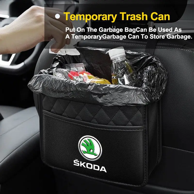 Car Storage Bag Multi-function Seat Back Storage Pocket Suspension For Skoda Octavia Fabia Kamiq Kapoq Kodiaq Rapid SCALA Superb