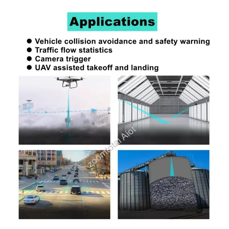 TF03-100 para evitar colisiones de vehículos/anvertencia de seguridad 100m LiDAR de grado Industrial ambiente de luz fuerte lluvia/niebla/nieve