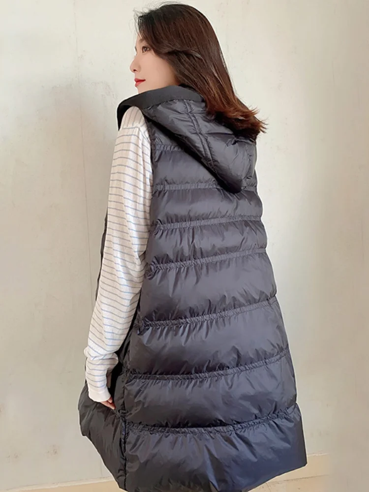 Women's Sleeveless Puffer Coats, Simple Retro Coats, Solid Color Waistcoat, Thick Loose, Warm Snow Wear, Winter, New