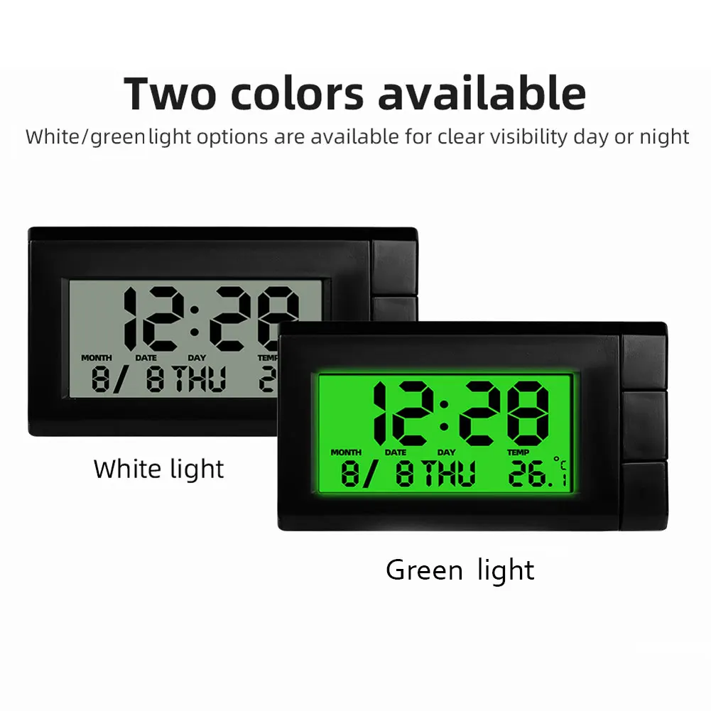 2 in 1 Car Electronic Intelligent Watch Auto Temperature Gauge LCD Display Digital Calendar Clock Thermometer for Vehicle Parts view 3