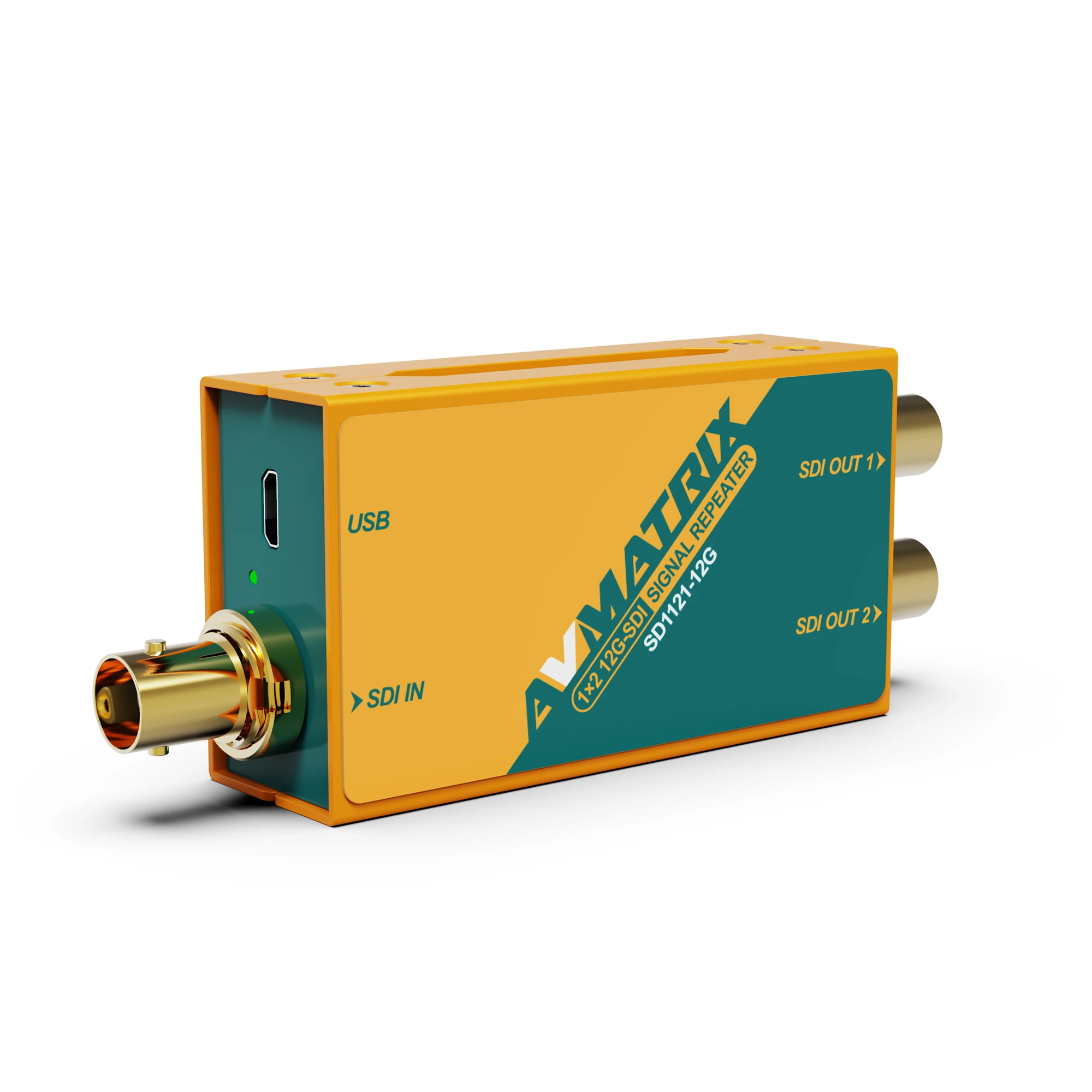 AVMATRIX 12G-SDI Reclocking Distribution Amplifier with 2x12G-SDI Outputs SMPTE & DVB-ASI Compliant Metal Construction