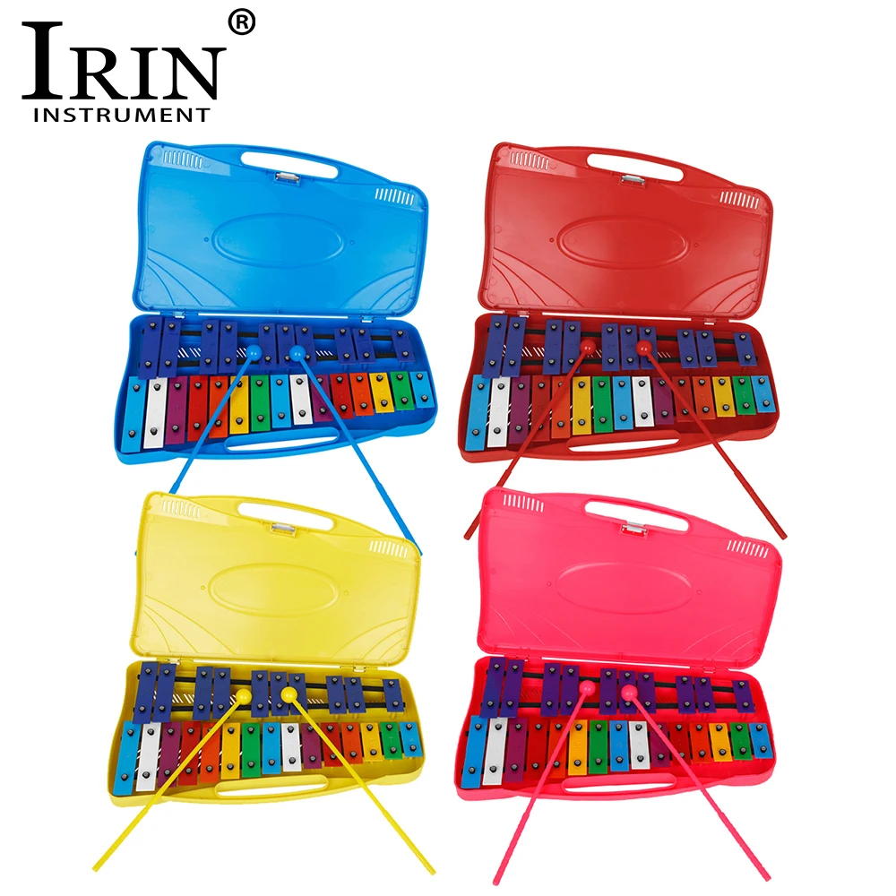 IRIN 25 Note Xylophone Aluminum Plate Piano with Strike Stick ABS Carrying Case Percussion Instrument Rhythm Children Music Toys