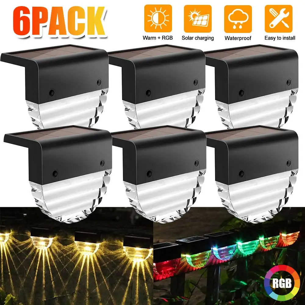 

2/4/6 Pack Solar Deck Lights Outdoor Lighting Backyard Deck Decoration Outdoor Step Lights Garden Post Fence Lights Patio Stairs